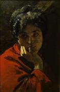 Ritratto di donna in rosso Domenico Morelli